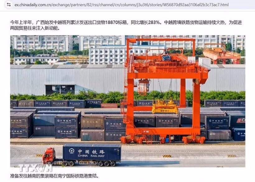 Việt Nam-Trung Quốc mở thêm tuyến logistics đường sắt xuyên biên giới